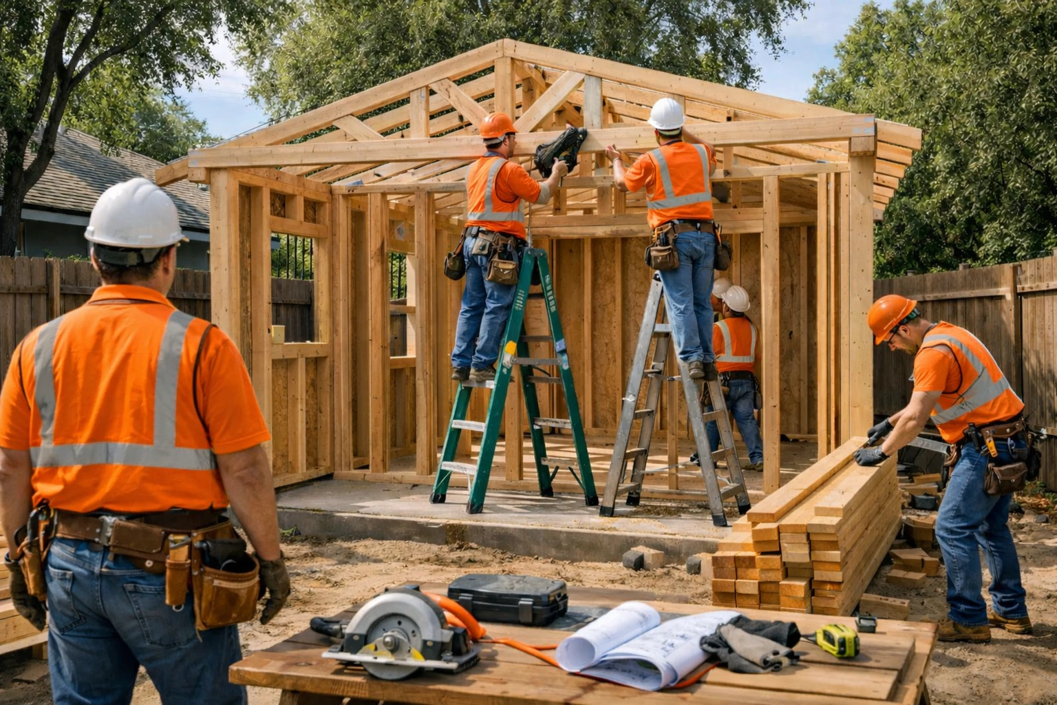 ADU Pro Dallas construction team working on accessory dwelling unit project
